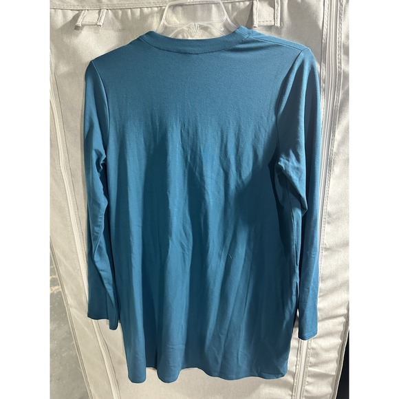 NWT J Jill Wearever Collection Womens Extra Small‎ Teal One Button Long Sleeve - Picture 7 of 7